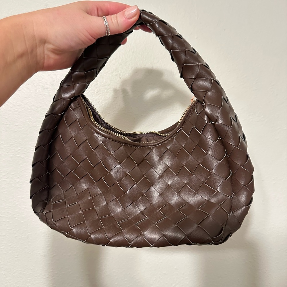 Anthropologie Brown Woven Mini Bag Inez
